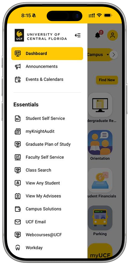 myUCF Student Interface